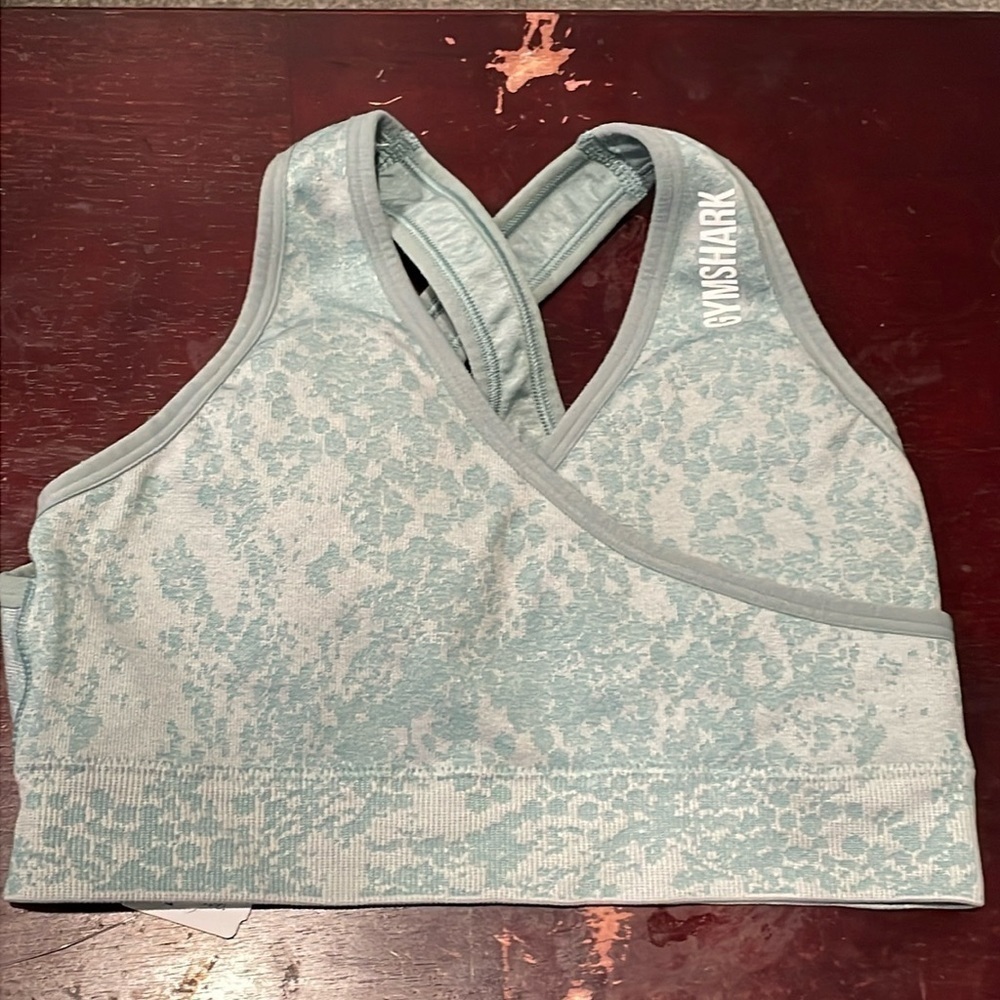 EC Gymshark Adapt Camo Seamless Sports Bra - Light Green - Approx Sz Small
